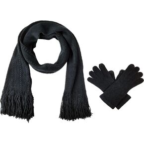 BRUCERIVER Women's Ultra Soft Knit Scarf & Glove Set Touchscreen Function Cashmere Feel