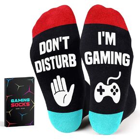 Gamers Gifts for Men, Boys - Gifts for Gamers - Gaming Socks, Stocking Stuffers for Men, Boyfriend, Son Gaming Novelty Socks