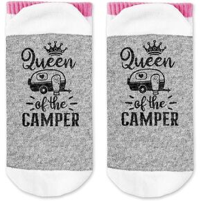 Queen Of The Camper Socks, King Of The Camper Socks, Camping Socks, Camping Gifts For Women Happy Camper.
