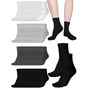 60 Pairs Women Toe Socks Bulk Cotton Five Toe Socks Crew Socks with Toes Separated for Women Men Athletic Running