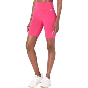 DKNY High-Waist 8" Metallic Logo Bike Shorts