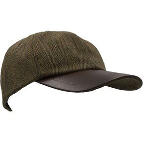 Walker and Hawkes - Derby Tweed Hoaden Baseball Cap w/Leather Peak - One-Size