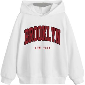 WDIRARA Boy's Letter Graphic Print Hoodie Long Sleeve Sweatshirts Hooded Pullovers