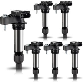 ENA Set of 6 Ignition Coil Pack Compatible with Buick Cadillac Chevrolet Chevy GMC Allure Enclave ATS CTS SRX STS XTS Camaro Equinox Impala Malibu Terrain 94X V6 3.0L 3.2L 3.6L Coils for UF569 C1555