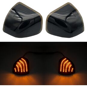 Passenger and Driver Side Mirror Turn Signal Light Replacement for Dodge Ram 1500 2500 3500 2010 2011 2012 2013 2014 2015 2016 2017 2018 - LED Smoked Left and Right Lamp
