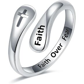 Faith Rings for Women 925 Sterling Silver – My Beloved, Wear This Cross Rings as a Symbol of Faith, Hope, and Love. A Gifts of Encouragement and Strength, Wrapped in Divine Blessings. May It Remind You of My Eternal Love and Guide You on Your Journey in Kuwait