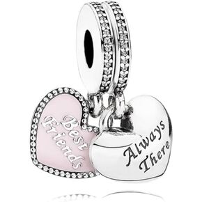 Best Friend Dangle Charm 925 Sterling Silver Pendant,Jewelry Beads Gifts for Women Bracelet&Necklace A0221