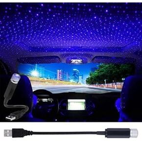 1Pc Black USB Star Projector Night Light,Adjustable Romantic Starry Sky Projector Car Light,Portable Atmosphere Decorative Auto Roof Light for Various Occasions,Wall Lights,Home Tools(ZS554)