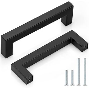 Probrico 5 Pack|Square Kitchen Cabinet Handles Modern Drawer Pulls Brushen Nickel Cabinet Hardware Stainless Steel Cabinet Pulls, 6-3/10in(160mm) Hole Centers Pulls for Dresser Drawers