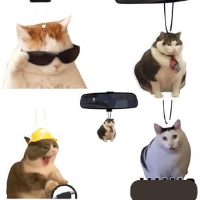 Rawan 4 Pack Car Air Freshener Cat, Car Accessories Cute for Women Girls And men Car, Funny Decor Hanging Fresheners Car Interior Room Decorations, for Christmas Gift.