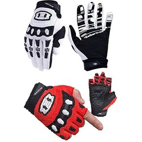 Seibertron Dirtpaw Youth White M and Dirtclaw Youth Red M Gloves
