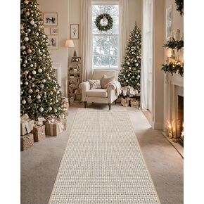 DEXI Hallway Runner Rug 2'x7', Non-Slip Rubber Backing Washable Carpet Hallways Runner, Absorbent Thin Indoor Mats for Entryway, Kitchen, Laundry Room, Patio Entrance, Beige