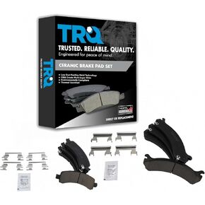 TRQ Front & Rear Brake Pads Ceramic Compatible with 2003-2018 Chevrolet Express 2500 Express 3500 2003-2019 GMC Savana 2500 Savana 3500
