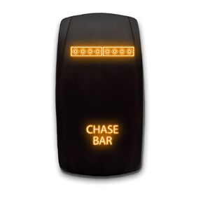 Chase Bar Laser Etched 5-Pin Single Pole Single Throw Vertical Rocker Switch ON-Off SPST Toggle Switch 20A 12V, Blue