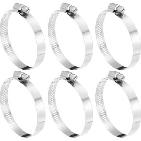 uxcell Hose Clamp, (350mm) 13 7/9"Adjustable Stainless Steel Worm Gear Hose Clamps for Fuel Line Plumbing Automotive Mechanical, 6Pcs
