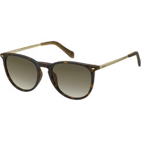 Fossil FOS3078s Round Sunglasses, Dark Havana, 53 mm