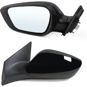 Left Driver Side Mirror Assembly Fits 2011 2012 2013 Hyundai Elantra with Power Glass Heated Turn Signal and Manual Folding Match to Black (6Pins)
