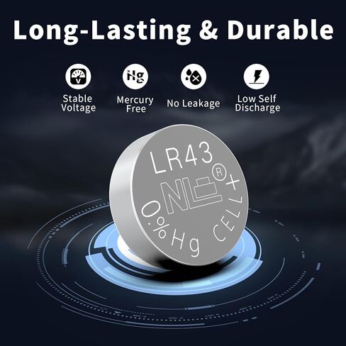 PKCELL 20 قطعة بطاريات LR43 386 SR43 AG12 بطاريات زر 1.5 فولت بطارية خلية عملة قلوية (20 قطعة (عبوة من 1)) in Kuwait