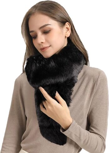 Fluffy Faux Fur Scarf Wrap Shawl Wedding Bridal Bridesmaid 1920s Party Stole Shrug Cover Up for Winter in Kuwait