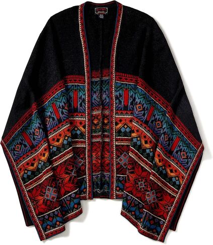 Invisible World Women’s Ruana Alpaca Wool Poncho Winter Cape Fall in Saudi Arabia