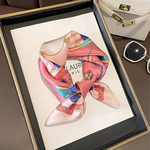 21" Mulberry Silk Scarfs Small Square Scarfs Fashion Neck Scarf Hair scarf for Women Gift Packed in Kuwait