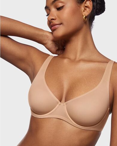 INLYRIC Women's Mesh Balconette Bra Sexy Demi Supportive Comfortable Seamless Underwire Unlined Sheer Bras in Kuwait
