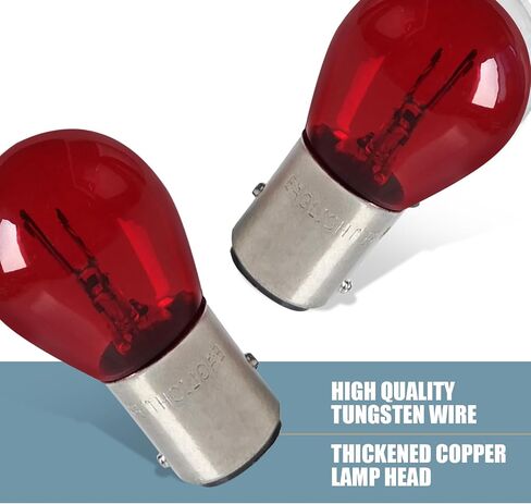 10 PCS 1157 Car Halogen Light Bulb, Vehicle Brake Light Bulb, P21/5W S25 BAY15D Double Tail Design, Universal Automotive Tail Light Accessories for Truck SUV Car (Red) in Saudi Arabia