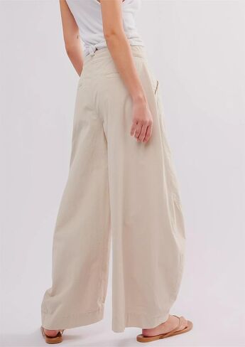 LifeShe Women's Wide Leg Baggy Pants High Rise Barrel Pant Loose Boyfriend Trousers with Pockets in Kuwait