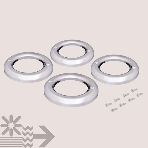 TRUE MODS 4 قطعة 2 بوصة مستديرة LED ماركر ضوء إطار كروم [تثبيت على جروميت] لأضواء مقطورة LED SIL2006 SIL2010 in Kuwait