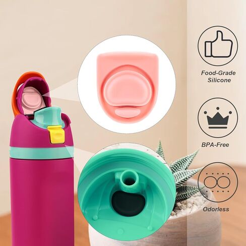 4pcs Bottle Seal Ring & Replacement Stopper for Owala FreeSip 19oz 24oz 32oz 40oz, Silicone O Ring Water Bottle Lid Parts, Cap Mouth Plug Gasket Accessories, BPA-Free (Cyan) in Kuwait
