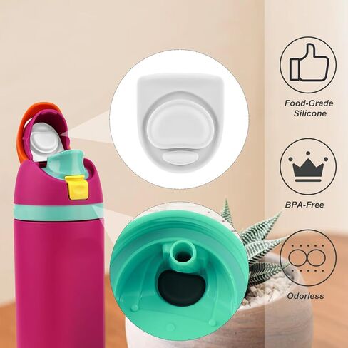 4 قطع حلقة ختم الزجاجات وسدادة بديلة لـ Owala FreeSip 19oz 24oz 32oz 40oz، أجزاء غطاء زجاجة المياه من السيليكون على شكل O، ملحقات حشية سدادة الفم، خالية من BPA (سماوي) in Kuwait