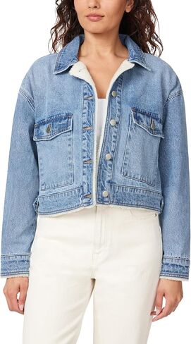 kensie Jeans for Women Crop Cargo Jacket with Sherpa Lining, Sizes Small to X-Large in Saudi Arabia