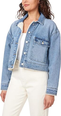 kensie Jeans for Women Crop Cargo Jacket with Sherpa Lining, Sizes Small to X-Large in Saudi Arabia