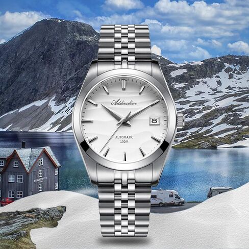 ADDIESDIVE Automatic Watches for Men NH35A Mechanical Movement Analog Sapphire Crystal Yellow White Blue 39MM Sand Dial in Kuwait