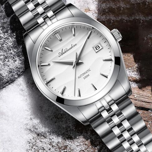 ADDIESDIVE Automatic Watches for Men NH35A Mechanical Movement Analog Sapphire Crystal Yellow White Blue 39MM Sand Dial in Kuwait