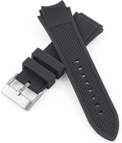 Compatible with GUESS Watch 22mm Band, Soft Silicone Rubber Replacement Strap for GUESS Watch Series 45mm W0247G3 W0040G3 W0040G7, Black in Kuwait
