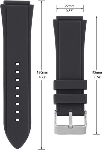 Compatible with GUESS Watch 22mm Band, Soft Silicone Rubber Replacement Strap for GUESS Watch Series 45mm W0247G3 W0040G3 W0040G7, Black in Kuwait
