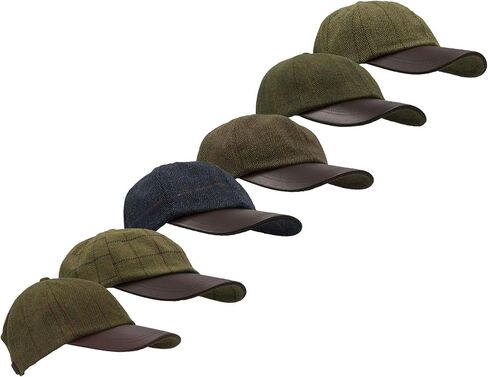 Walker and Hawkes - Derby Tweed Hoaden Baseball Cap w/Leather Peak - One-Size in Kuwait