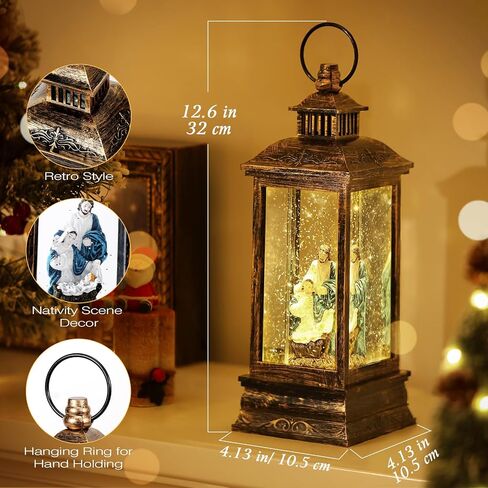 lewondr قطار سنو غلوب، USB/بطارية تعمل سنو غلوب مع ندفة الثلج العارض المياه دوامة بريق، عيد الميلاد قرية سنو غلوب مع الموقت 6 ساعات، هدية للفتيات صديقة النساء، الذهب البرونزي in Saudi Arabia