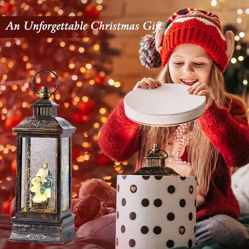 lewondr قطار سنو غلوب، USB/بطارية تعمل سنو غلوب مع ندفة الثلج العارض المياه دوامة بريق، عيد الميلاد قرية سنو غلوب مع الموقت 6 ساعات، هدية للفتيات صديقة النساء، الذهب البرونزي in Saudi Arabia