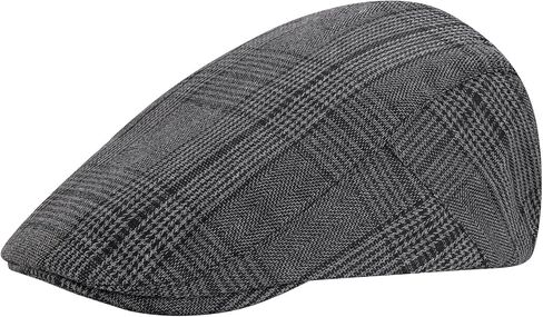 CHIC DIARY Flat Cap for Men Vintage Plaid Beret Ivy Gatsby Newsboy Cotton Irish Hunting Driving Hat with Adjustable Buckle in Saudi Arabia