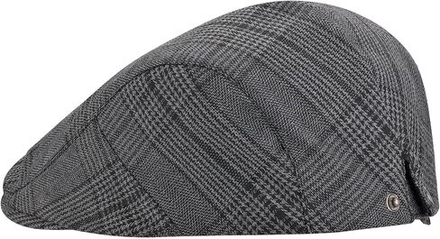 CHIC DIARY Flat Cap for Men Vintage Plaid Beret Ivy Gatsby Newsboy Cotton Irish Hunting Driving Hat with Adjustable Buckle in Saudi Arabia