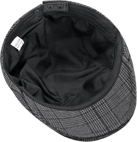 CHIC DIARY Flat Cap for Men Vintage Plaid Beret Ivy Gatsby Newsboy Cotton Irish Hunting Driving Hat with Adjustable Buckle in Saudi Arabia