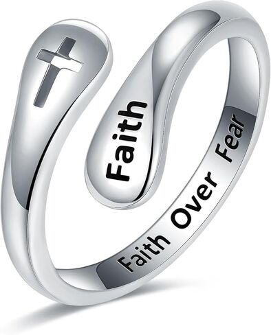 Faith Rings for Women 925 Sterling Silver – My Beloved, Wear This Cross Rings as a Symbol of Faith, Hope, and Love. A Gifts of Encouragement and Strength, Wrapped in Divine Blessings. May It Remind You of My Eternal Love and Guide You on Your Journey in Kuwait