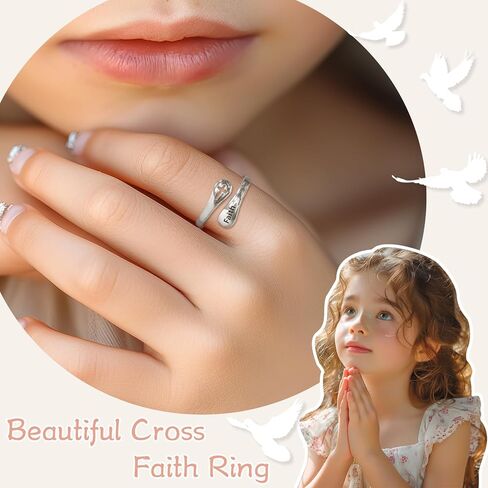 Faith Rings for Women 925 Sterling Silver – My Beloved, Wear This Cross Rings as a Symbol of Faith, Hope, and Love. A Gifts of Encouragement and Strength, Wrapped in Divine Blessings. May It Remind You of My Eternal Love and Guide You on Your Journey in Kuwait
