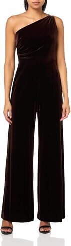 Adrianna Papell Womens Velvet One Shoulder Jumpsuit in Saudi Arabia