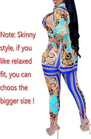 Zoctuo Sexy 2 Piece Outfits for Women Pants Sets Floral Print Bodycon Jumpsuits Romper Playsuit Party Clubwear in Saudi Arabia
