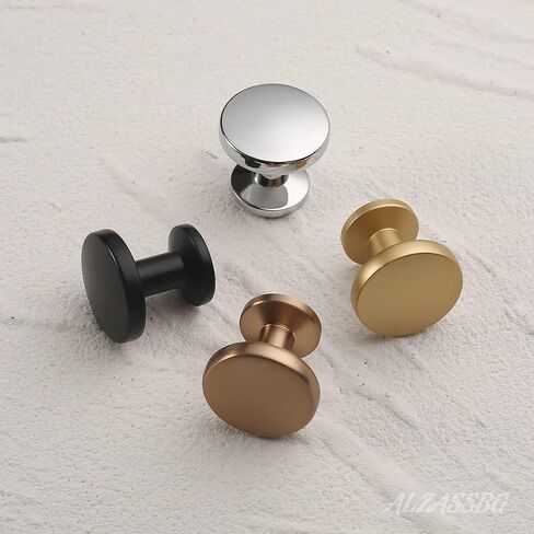 Alzassbg 10 Pack Polished Chrome Cabinet Knobs, 1.1 Inch(30mm) Diameter Round Cabinet Knob Hardware for Kitchen Dresser Drawer AL6044CP in Saudi Arabia
