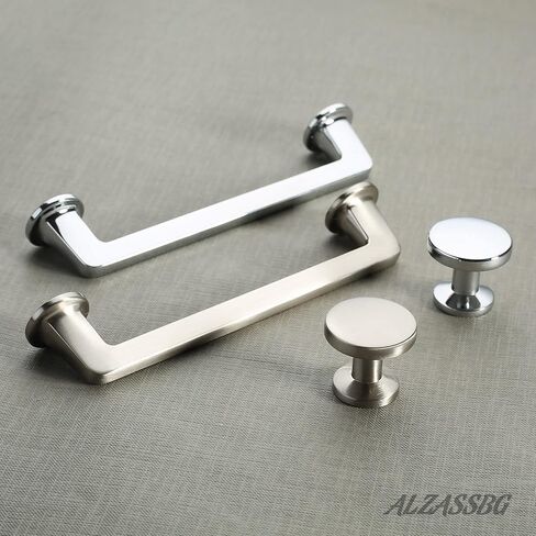 Alzassbg 10 Pack Polished Chrome Cabinet Knobs, 1.1 Inch(30mm) Diameter Round Cabinet Knob Hardware for Kitchen Dresser Drawer AL6044CP in Saudi Arabia