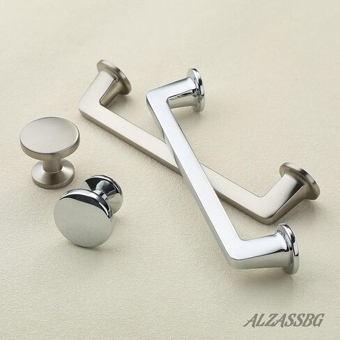 Alzassbg 10 Pack Polished Chrome Cabinet Knobs, 1.1 Inch(30mm) Diameter Round Cabinet Knob Hardware for Kitchen Dresser Drawer AL6044CP in Saudi Arabia